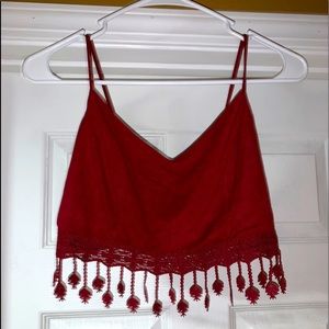Cropped velvet tank top